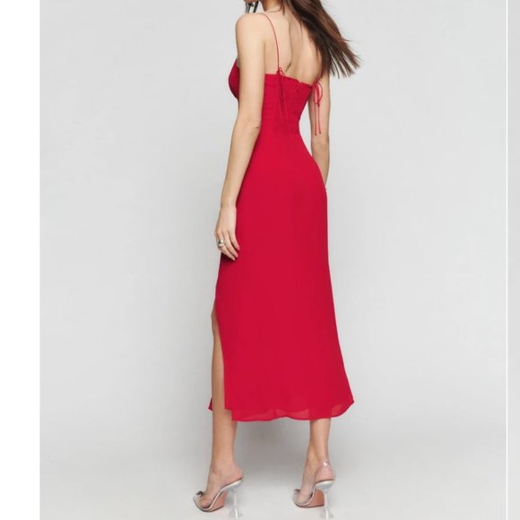 Reformation Kourtney Dress in Cherry - Picture 4 of 5